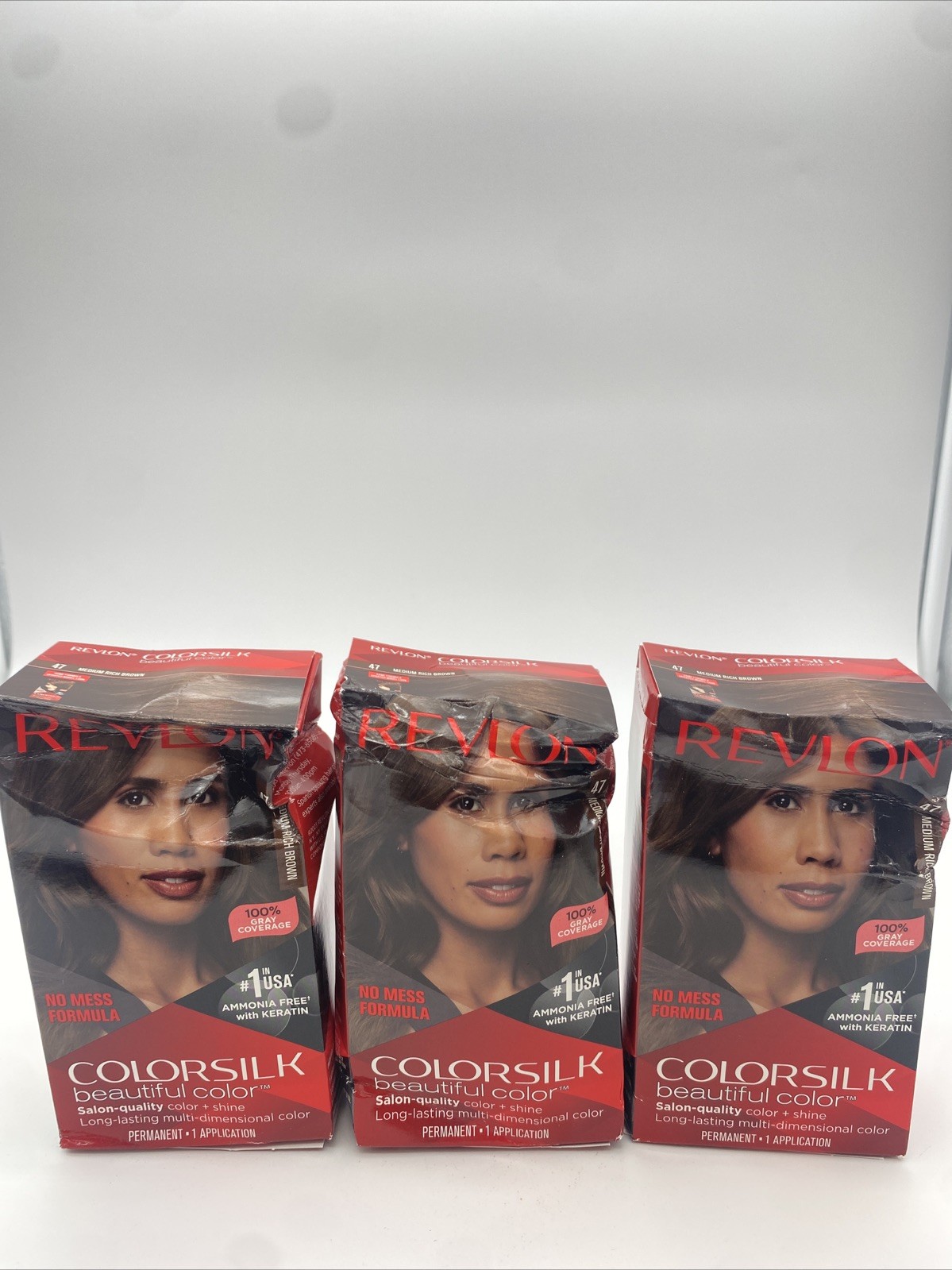 Silk Beautiful Hair Dye #47 Medium Rich Brown ~damaged Boxes