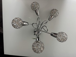 Next chrome 5 Light Multiarm Ceiling Chandelier Pendant