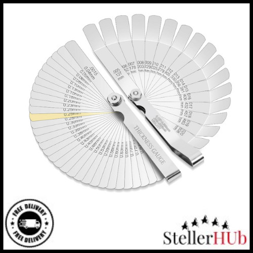 2Pcs Stainless Steel Feeler Gauge Set,32 Straight Blades Feeler Gauge16 Piece...