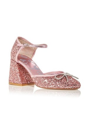 Sophia Webster Pirouette Bow Embellished Glitter Crystal Rhinestone Pumps NEW