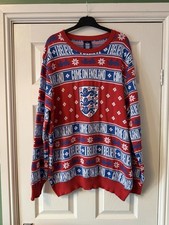 England Size 2XL Christmas Jumper  Football Three Lions Fair Isle Knit New