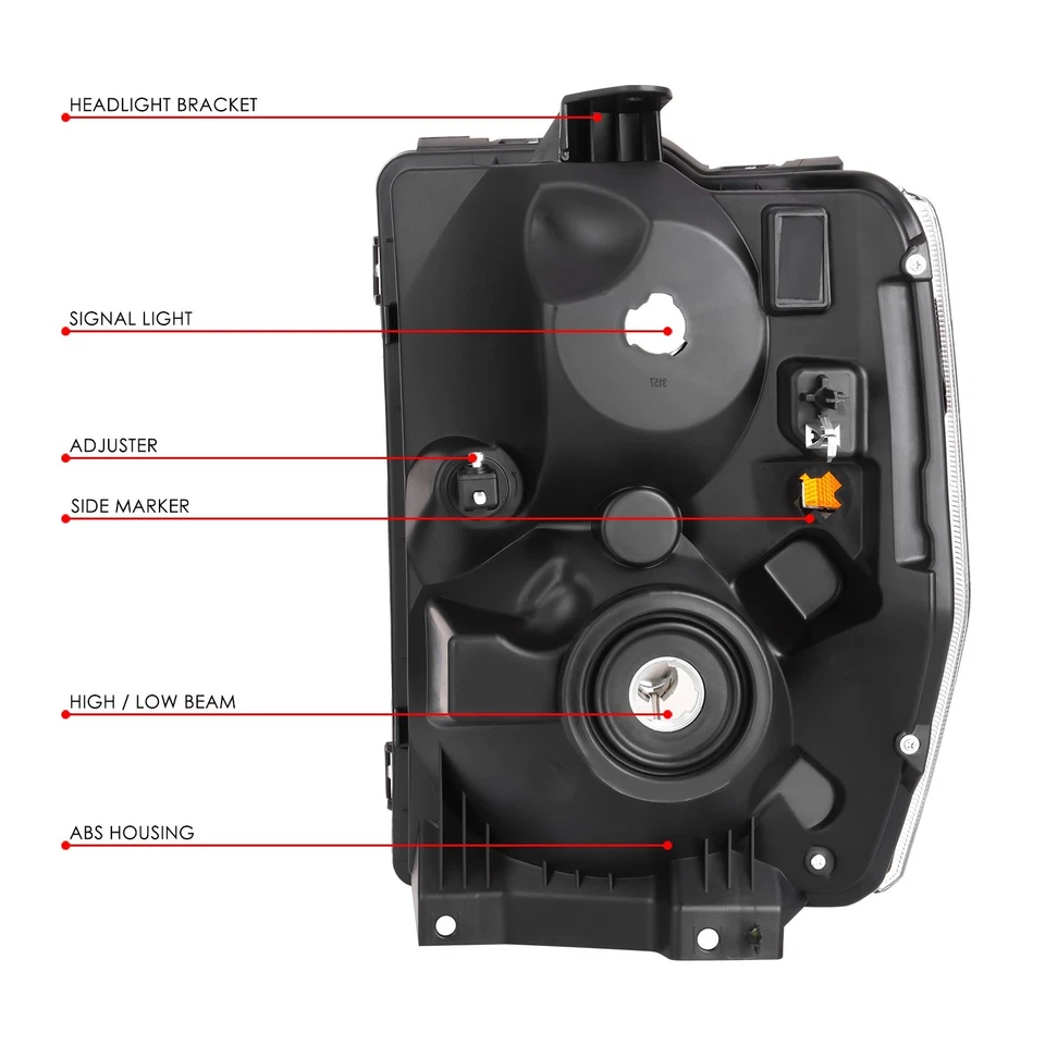 适用于 2008 - 2021 年福特 E-150/250/350SD/450SD F650 F750 车头灯乘客右侧 — 第 4/4 张图片