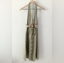 NWT ASOS Belted Halter Midi Dress Green Size 4