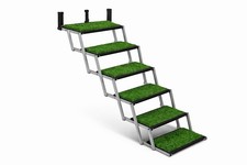 6 Step Folding Dog Stairs Car SUV Ramp Artificial Grass Non Slip Portable 200lb