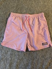 Vineyard Vines Board Shorts Blue Pink Back Pocket Beach Trunks Men s Size Med