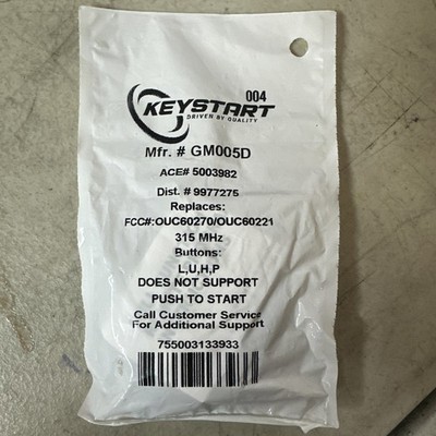 NEW Keystart MFR# GM005D ACE# 5003982 Dist. 9977275