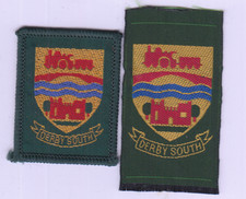 Boy Scout Badges single DERBY SOUTH District ribbon+bound