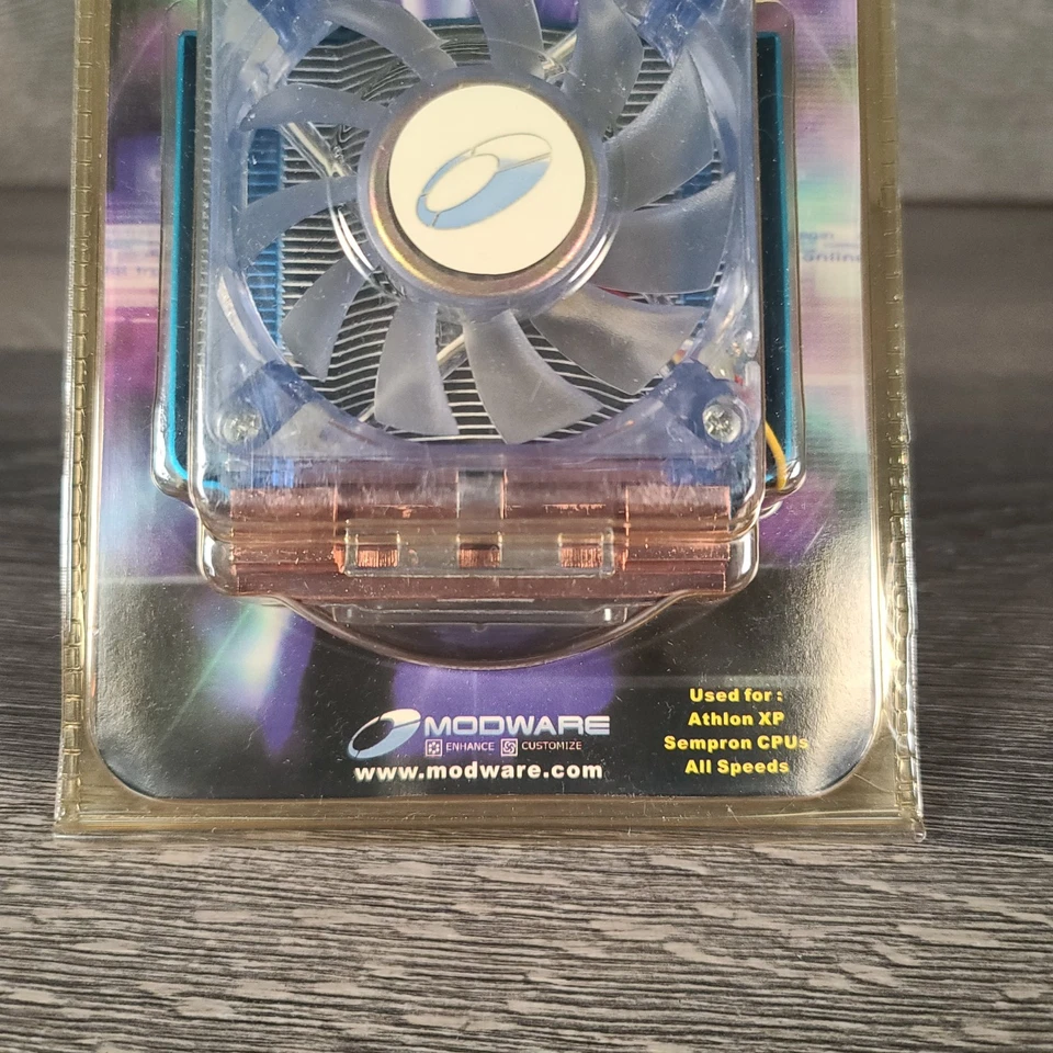 Modware Heat Guzzler CPU Cooler Heatsink Fan AMD 3200 + Socket A CPU Lighted New - Image 3 of 4