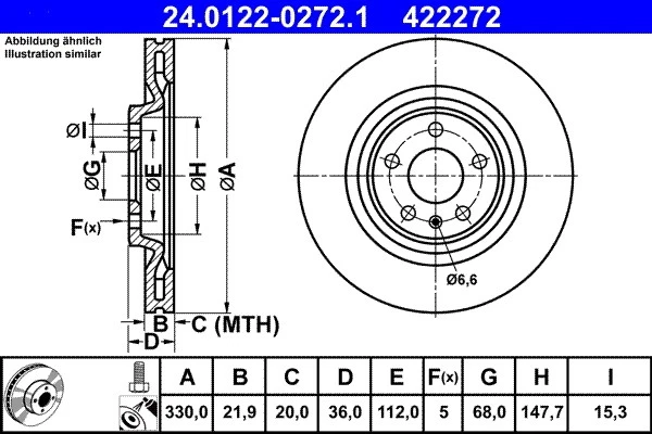2x BRAKE DISC 24.0122-0272.1 FOR VW AUDI A4/S4/Allroad A5/Sportback/S5 Q5/SUV - Image 2 of 4