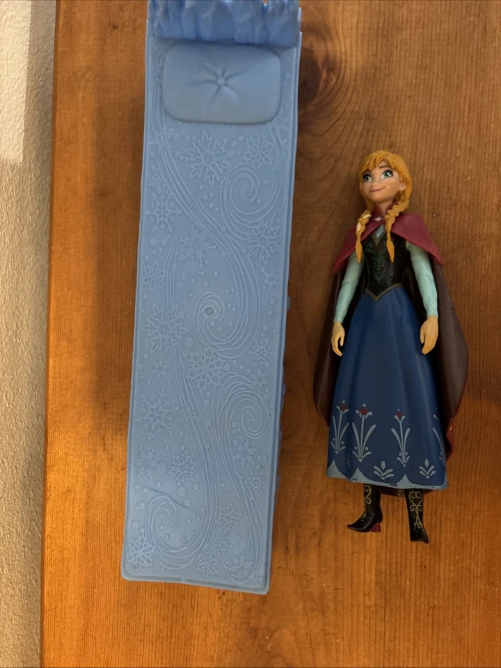 Anna Disney Princesa Frozen PVC Figura Plástico 8" Alto Juguete Muñeca con Paquete de Cama Foto 3 de 4