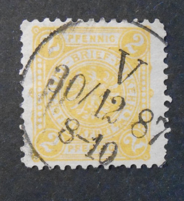 DEUTSCHLAND GERMANY 1887 PRIVATE LOKALPOST FRANKFURT 2 Pfennig GEBRAUCHT
