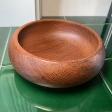 Vintage Handcrafted 14.5cm Teak Wooden Bowl Trinket/Key Dish Home Decor Thailand