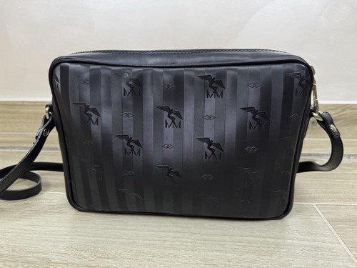 Maison Mollerus Vinerus Messenger Crossbody Black Canvas Bag Rare Auth MM - Picture 3 of 14
