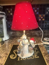 2008 Xmas  Santa Stops Here Table Lamp Works