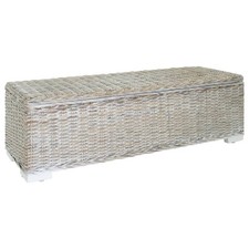Boîte de Rangement Banc Gris Rotin Kubu Naturel et Bois