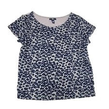 Gap Factory Cheeta print mixed media blouse w...
