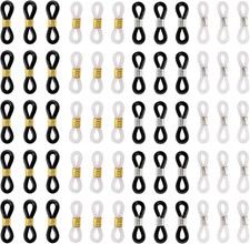 100 Pcs Eyeglass Chain Ends, Silicone Eyeglass Chain Connector, Adjustable Flexi