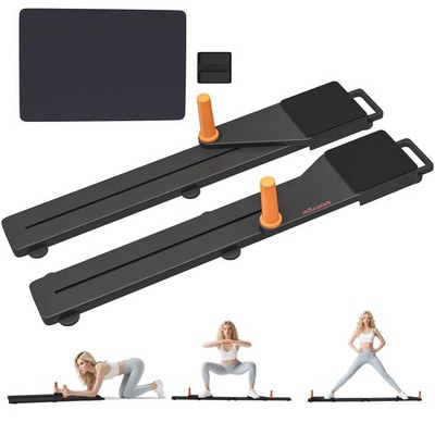 Liegestützbrett 2er Set, tragbares Press Up Board mit zwei Gleitschienen, Knieschützer,