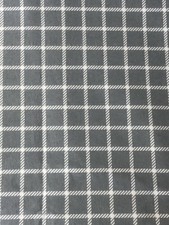 2-YARDS Gray/White Windowpane Plaid Cotton Flannel Fabric 45"