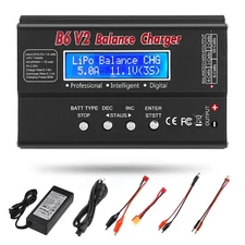 RC Car Balance Charger, 1S-6S Digital Discharger Battery Pack Charger 80W 6A USA