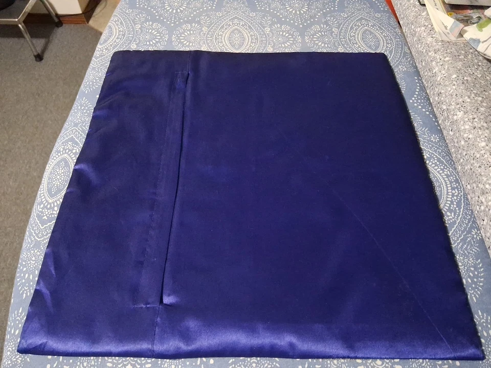 Шелковый наволочка королевский синий, золотой и Dk. Красная застежка-молния 16 x 16 дюймов Индия. A-22 - Изображение 3 из 4