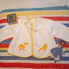 60s 70s Vintage infant toddler baby duck fleece robe jacket