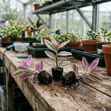 3 Rooted Tradescantia Nanouk Cuttings - Lush Pink and Green