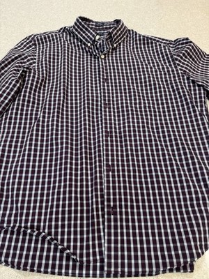 J Crew Slim Untucked Button Up Burgandy/Blue Checkered Size XL