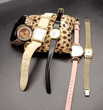 Job Lot Bundle of 5x Ladies Gold Tone Quartz Watches Inc AVIA UNTESTED LOT F