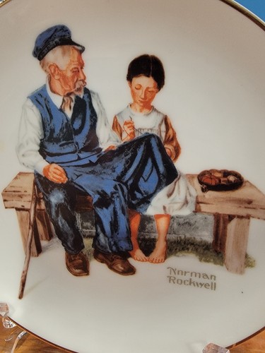 (2) 1984 Norman Rockwell 6.5” Plates ~ Collector, Museum, "The Cobbler" - Picture 4 of 14
