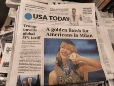 The USA Today Newspaper Monday February 23 2026 A Golden Finish For Americans In