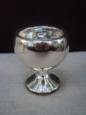 Antique  Mercury Glass Small Raised Bowl Compote / Egg Cup   3 "