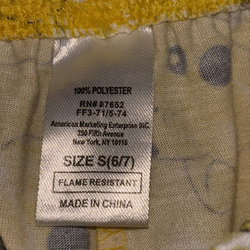 Pokemon Pajama Bottoms Kids Unisex Size S Pikachu Flame Resistant Pants Yellow - Picture 7 of 15