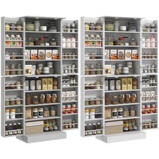 HOMCOM 65" Kitchen Pantry Cabinet with Adjustable Shelves Spick Racks