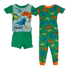 Jurassic World Boy's Short Sleeve 4 Piece Cotton Pajama Set 2T 