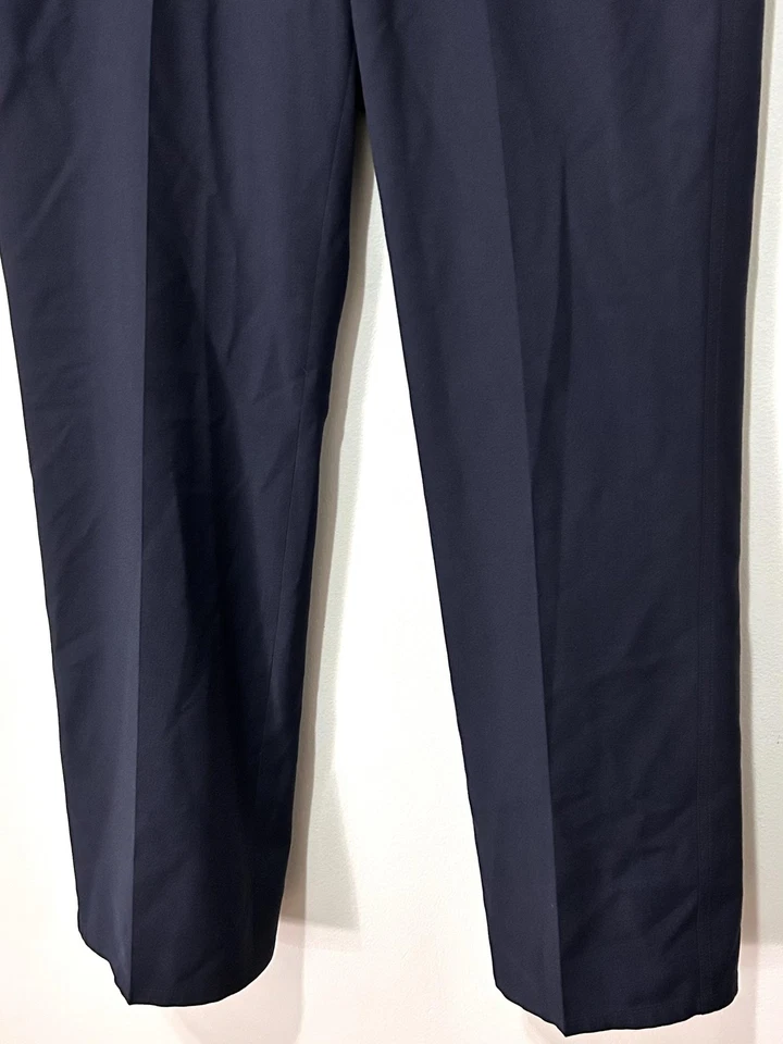 Riviera by Jack Victor 裤子男式 35R 海军蓝羊毛混纺 Journey Union 制造 38x30 — 第 4/4 张图片