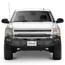 Front Bumper For 2007-2013 Chevy Silverado 1500 Wwinch Plate Led Spotlights