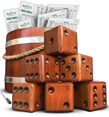 Swooc Games  - Yardzee, Farkle, & 20+ Giant Dice Games (All Weather) with Woo...