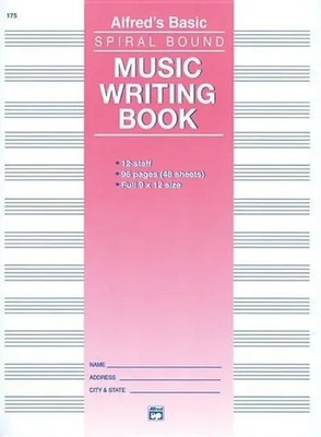 12 Stave Music Writing Book (9 x 12) | Alfred Publishing | Englisch | Buch