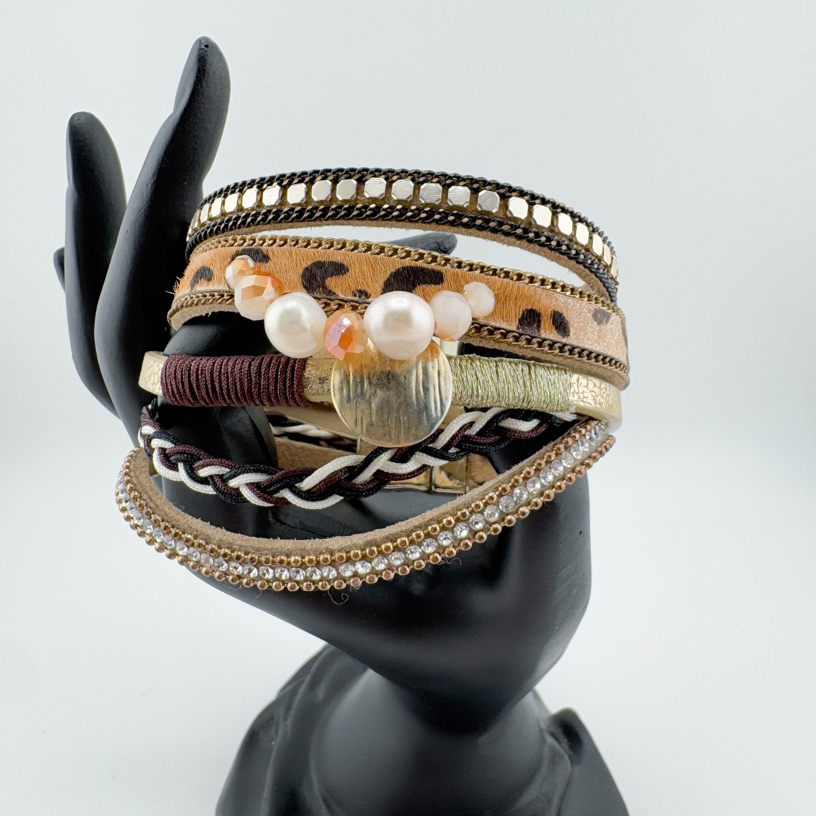 Multi-Strand Mixed Material Bracelet Bohemian Ani… - image 6