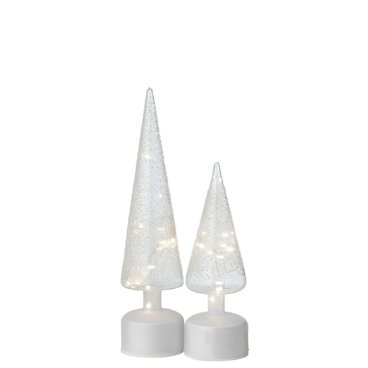 Sapin tournant à LED Lenard blanc pour centre de table de Noël