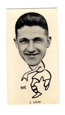  Scottish Footballers Soccer Cigarette Card 1938 #27 Law Queen of the South