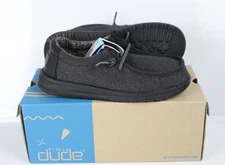 Hey Dude Kids Boys Wally Youth Slip On Lightweight All Black