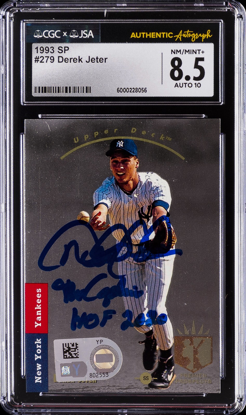 1993 SP #279 DEREK JETER ROOKIE RC CGC 8.5