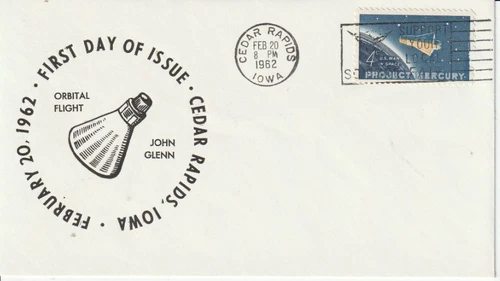 1193 4c Project Mercury February 20 1962 FDC First Day Cedar Rapids Iowa