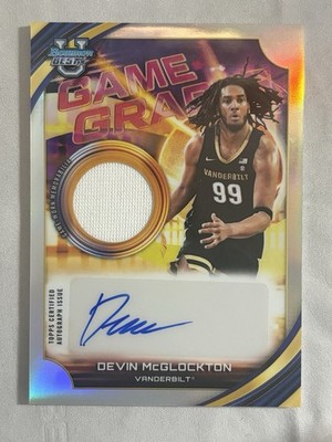 DEVIN MCGLOCKTON 2025-26 Bowman U Best Game Graphs Patch Auto Game Worn 