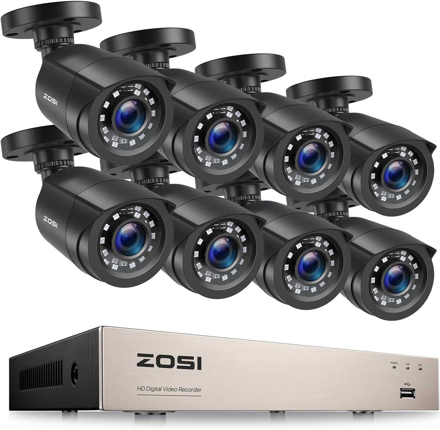 8 Cam 1080p Night Vision Kit New