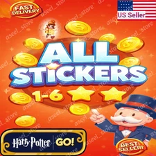 Monopoly Go Stickers 1 - 6 Star  ( Golden Blitz Available ) ⭐ Super Fast ⚡ ⚡