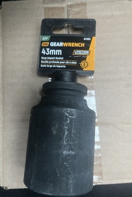 GEARWRENCH 84996 43mm Deep Impact Socket 3/4  Drive 6-Point Heavy Duty