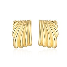 Stud Earrings for Women Gold Plated Chunky Stud Earring Geometric Statement Earr